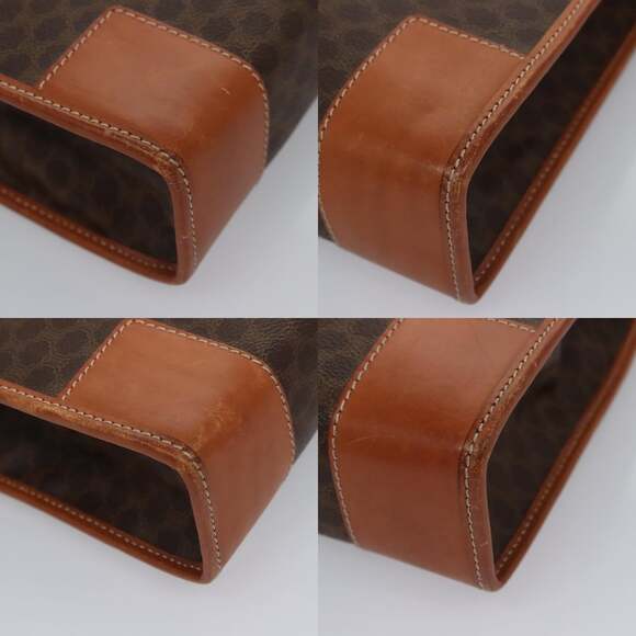 CELINE Macadam Canvas Hand Bag Pvc Leather Brown - Picture 10 of 13